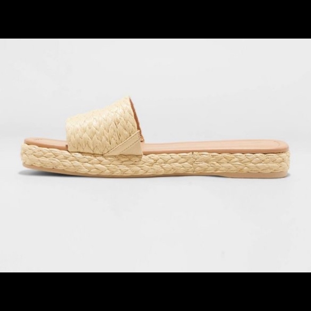 Universal Thread Mardi Raffia Platform Slide Sandals - Picture 2 of 4